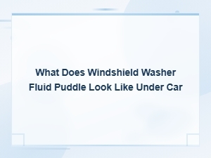 What Does Windshield Washer Fluid Look Like Under Your Car
