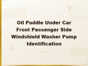 Oil Puddle Under Car Front Passenger Side: Windshield Washer Pump Leak Identification Guide