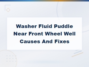 Washer Fluid Puddle Near Front Wheel Well: Causes and Fixes for Pump Replacement